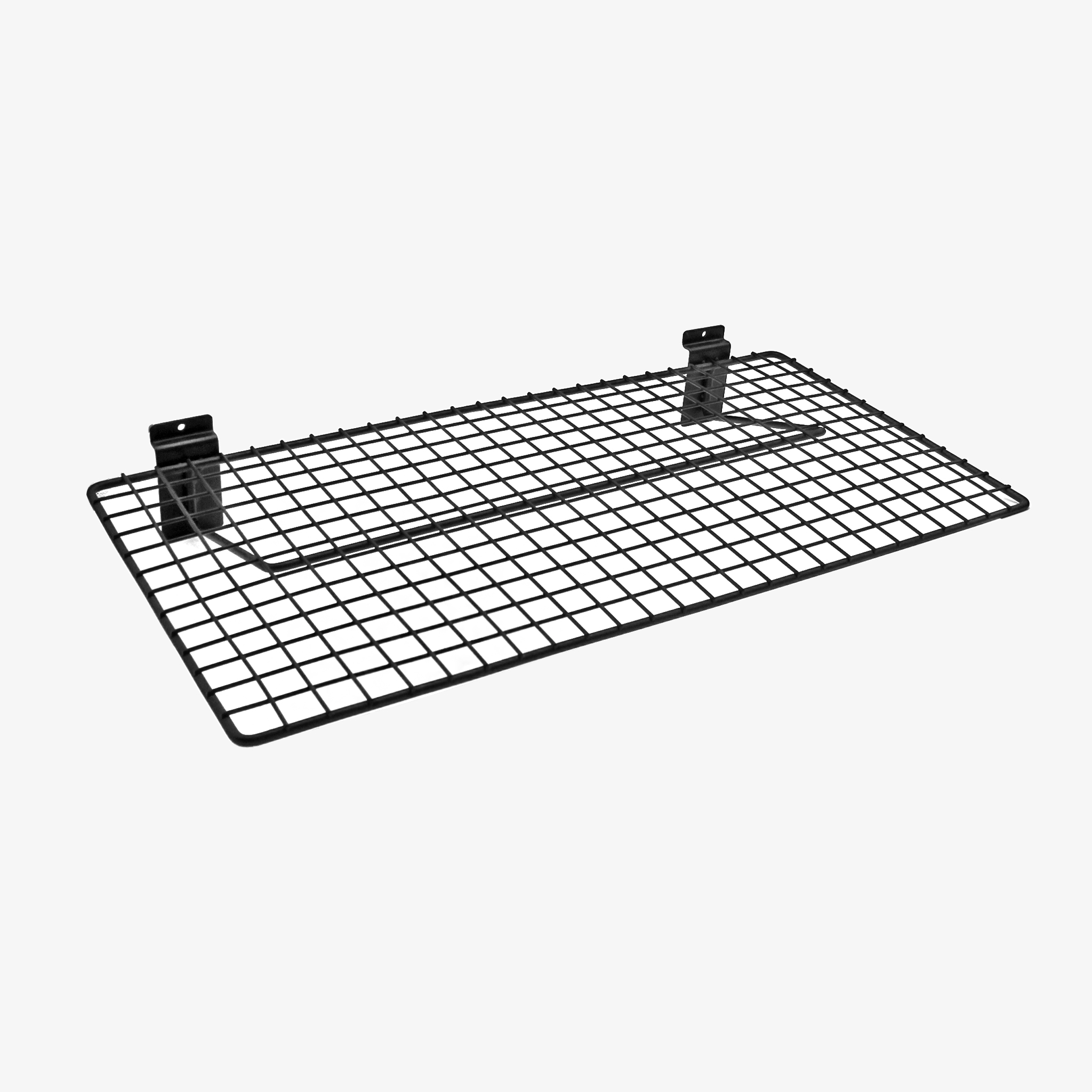 Black Slatwall Metal Mesh Shelf 600mm x 300mm