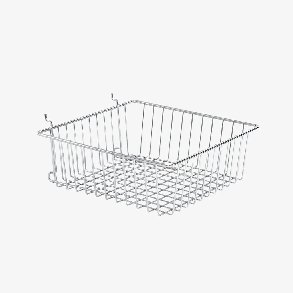 Slatwall – Pegboard Chrome Basket 300 X 300 X 100mm