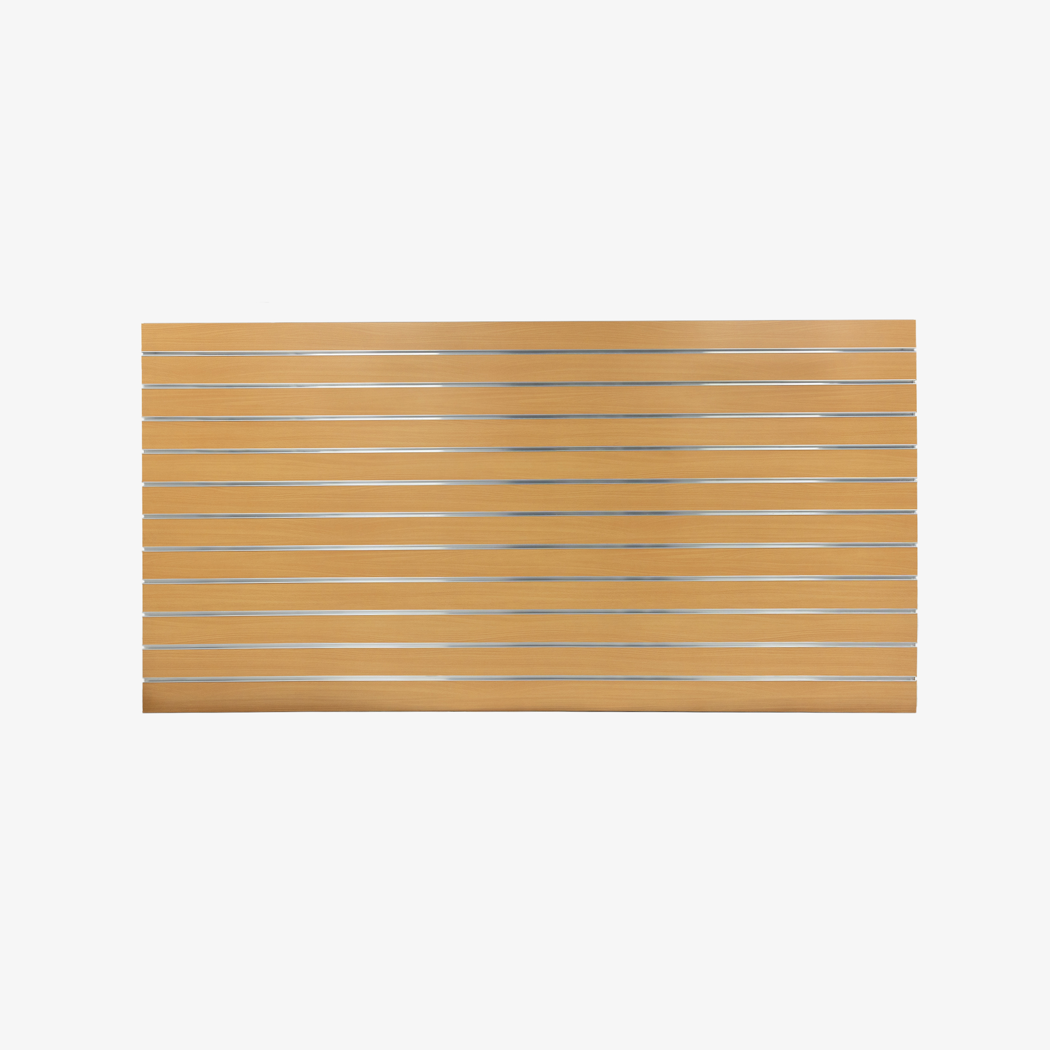 Beech Landscape Horizontal Slatwall with Silver Inserts
