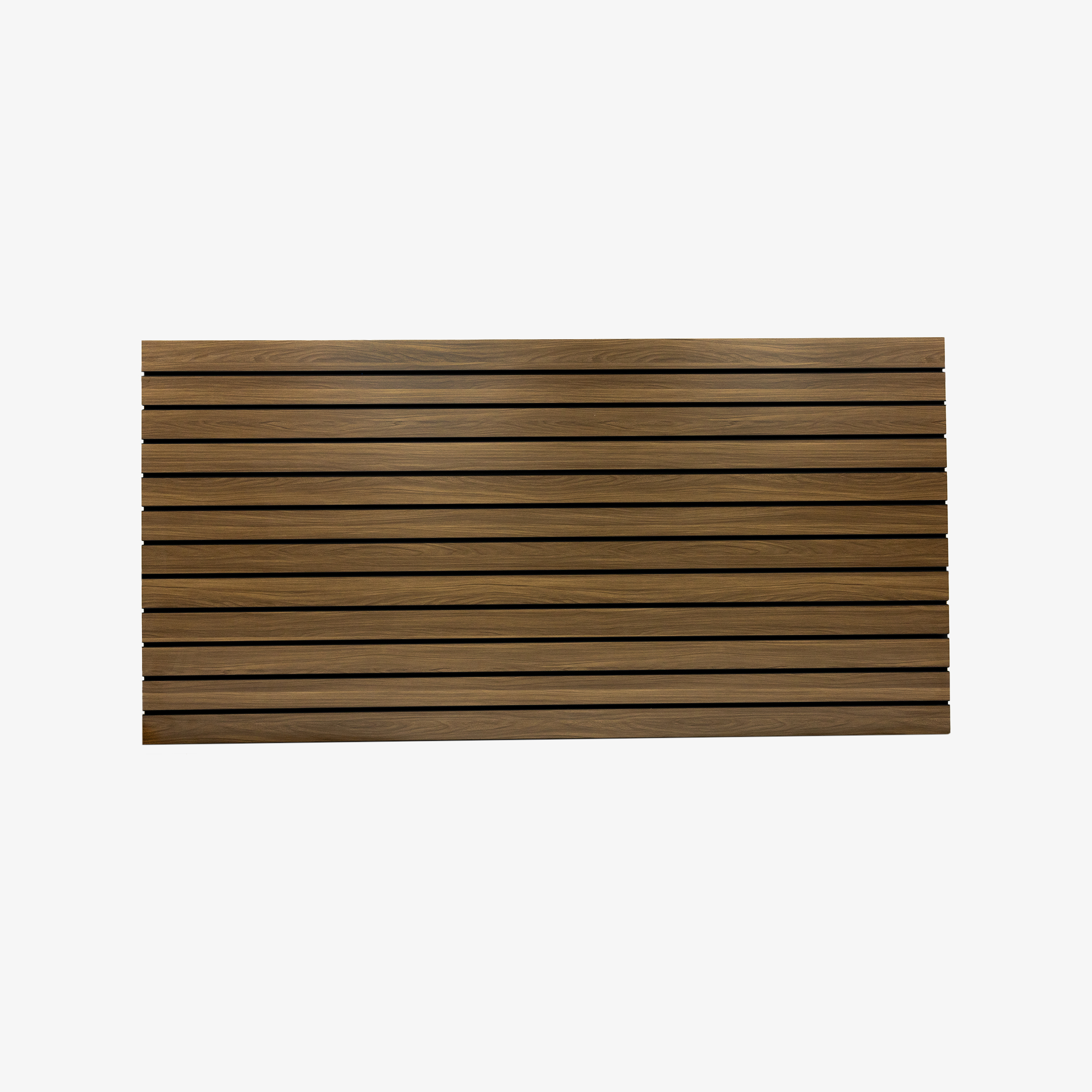Dark Walnut Landscape Horizontal Slatwall with Black Aluminium Inserts