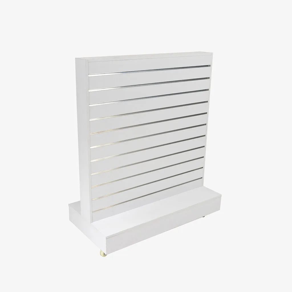 White Double Sided Centre Bay Gondola with Silver Inserts