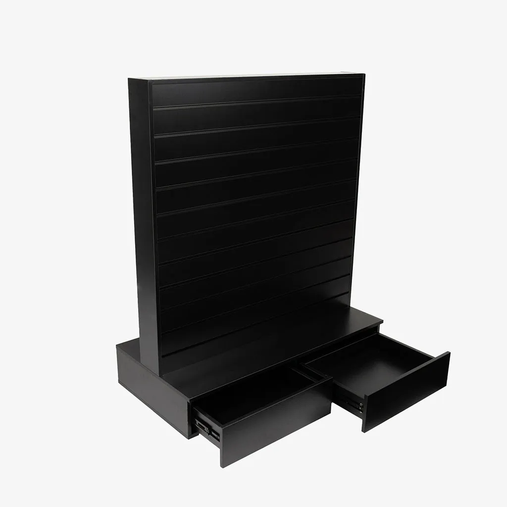 Black On Black Double Sided Centre Bay Gondola With Draws