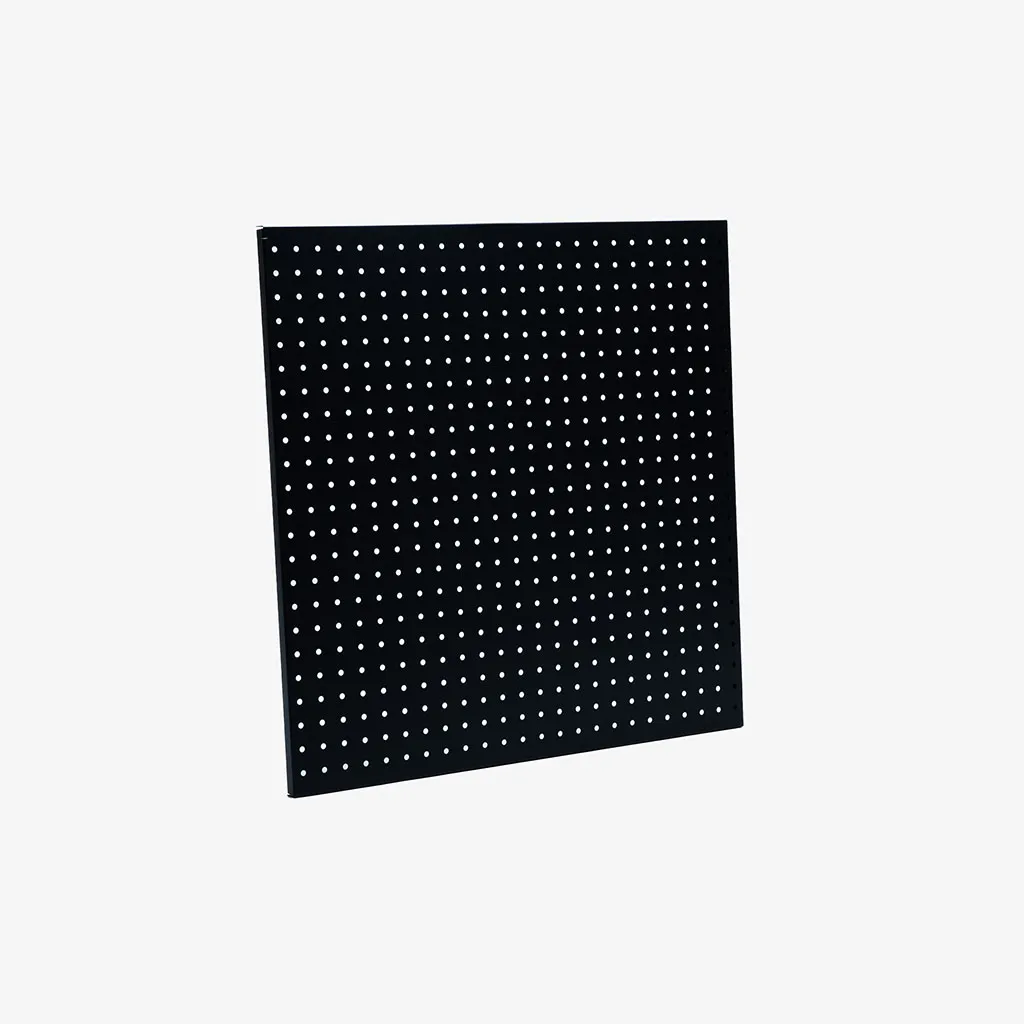 Black Metal Pegboard Panel 600 x 600 x 18mm