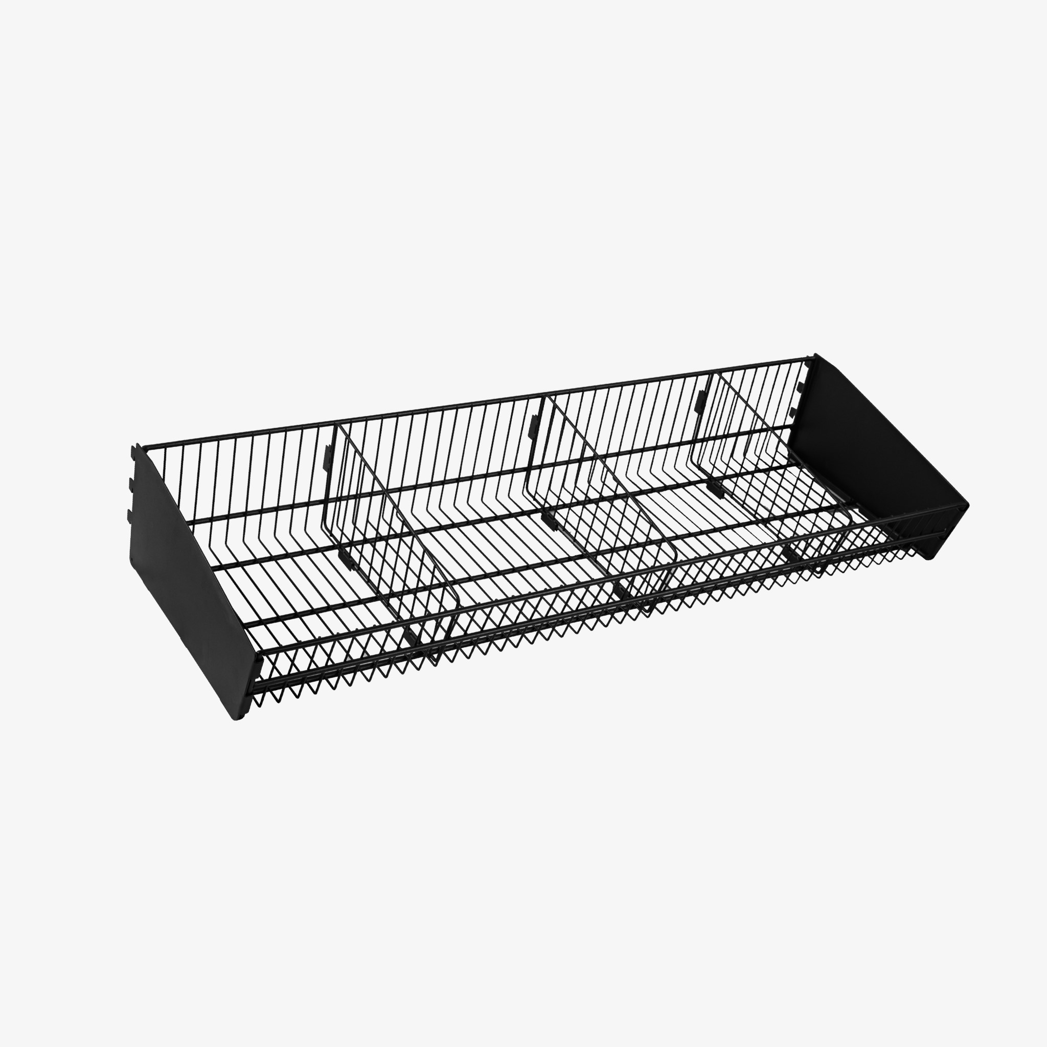 Gondola Shelving Wire Basket – 1200mm x 400mm Black