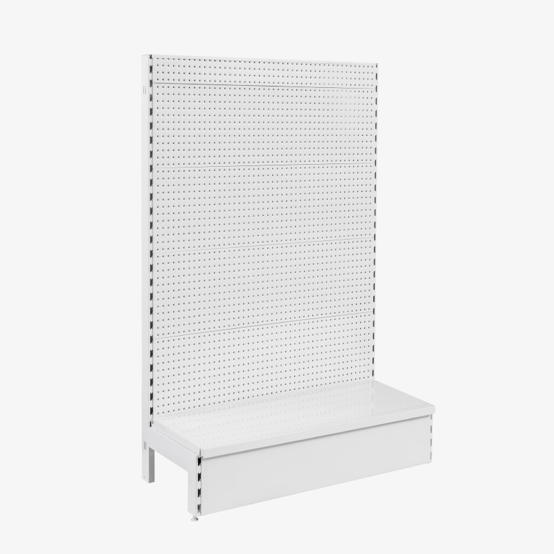 White Single Sided Volcano Pegboard Gondola Shelving – 900mm Wide Modules
