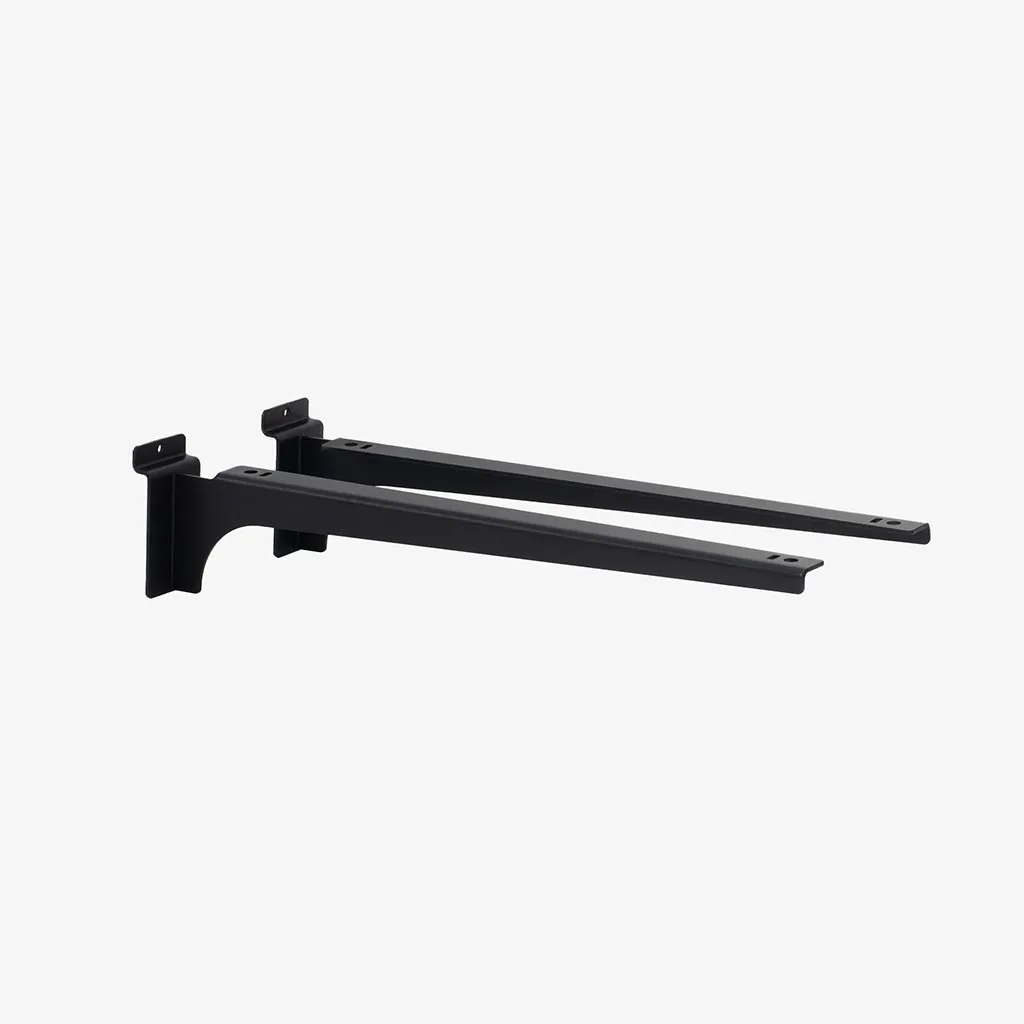 Slatwall Black Heavy Duty Bracket Pair 400mm