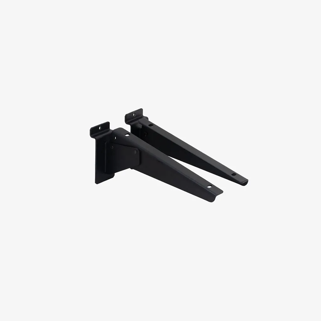 Slatwall Black Adjustable Bracket Pair 200mm