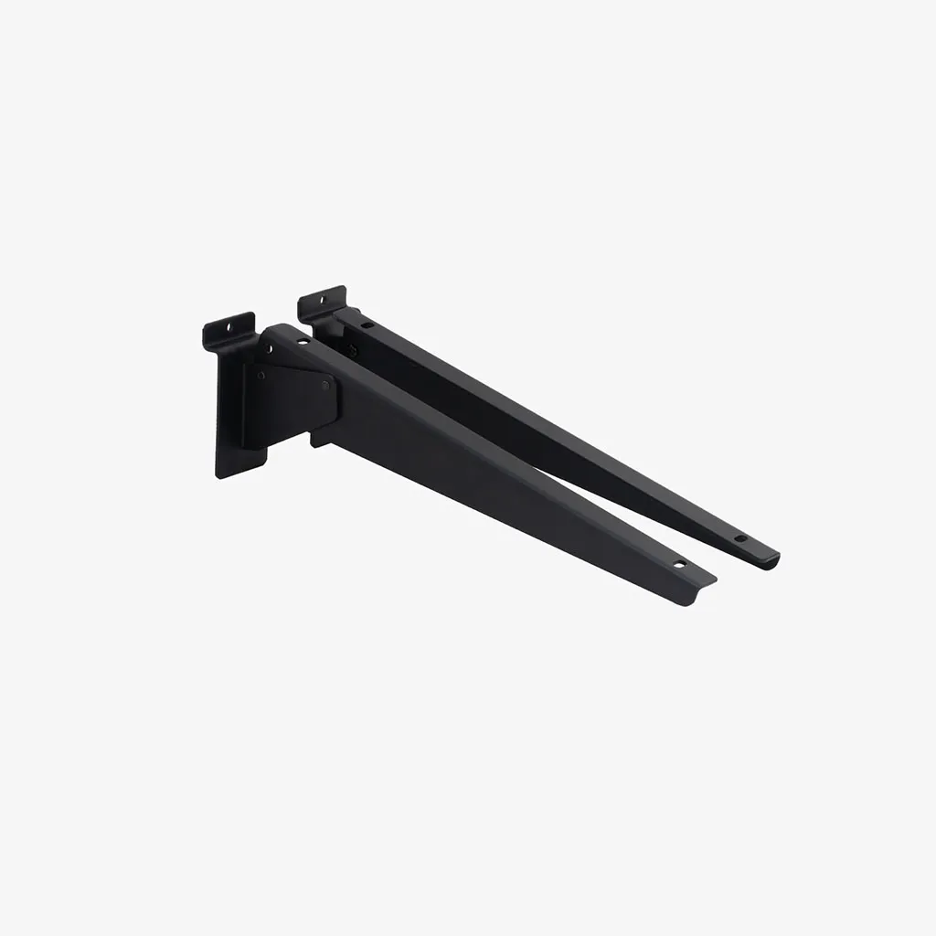 Slatwall Black Adjustable Bracket Pair 300mm