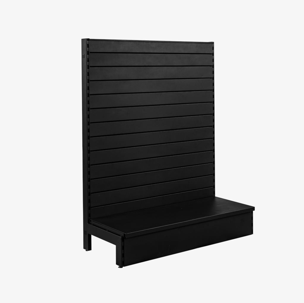 Black Single Sided Metal Slatwall Gondola Shelving - 1200mm Wide Modules (Copy)