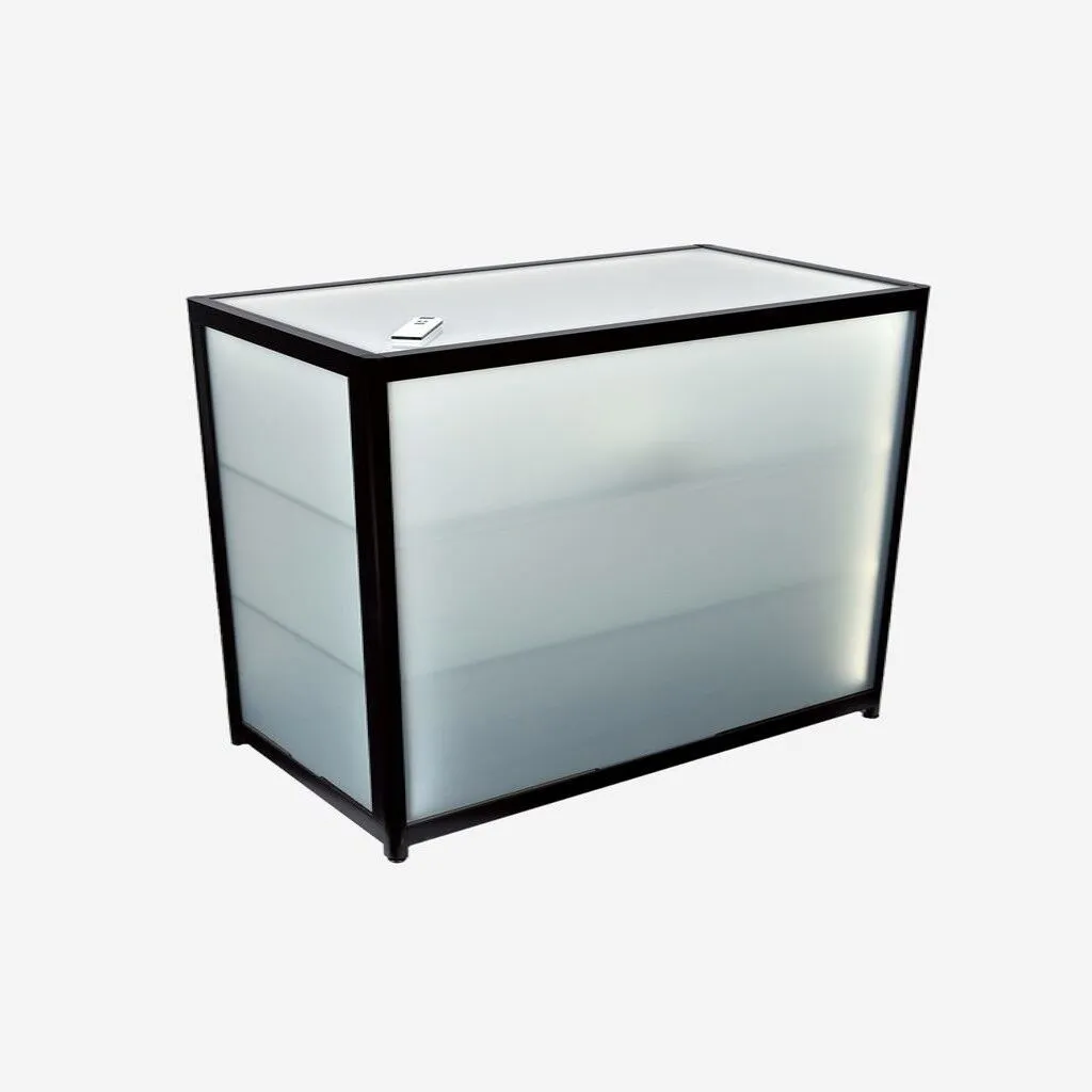 Dimmable Black Glass Display Retail Counter 1200mm